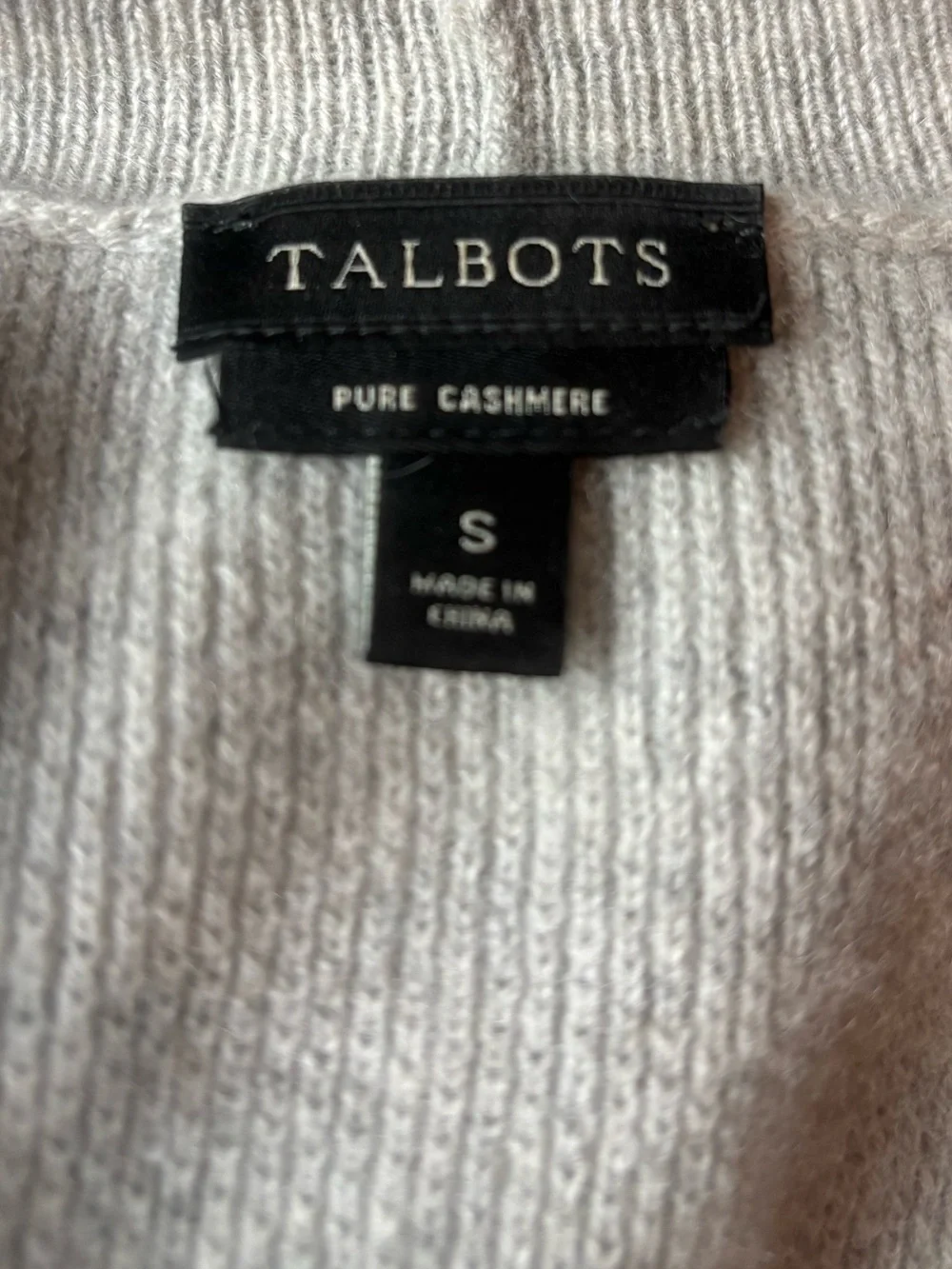 Talbots Pure 100% Cashmere Open Front Duster Cardigan Gray Lightweight Sz Small